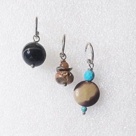 3 Pairs! Interchangeable Earring Set! Rustic + Rugged Southwestern Vibes - Picture 2 of 5